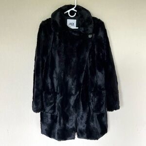 Jack by BB Dakota Women's Black Faux Fur Coat in Black, Small